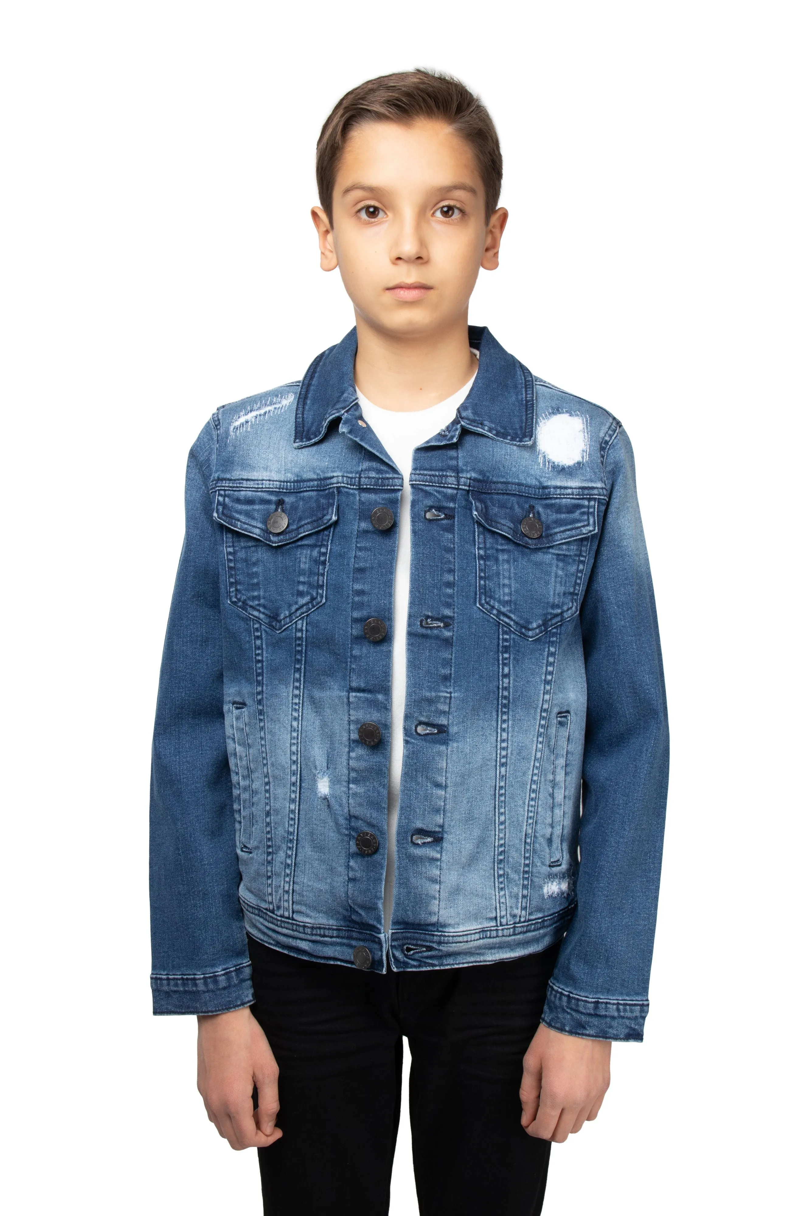 X RAY Boy's Distressed Rip & Repair Denim Jackets